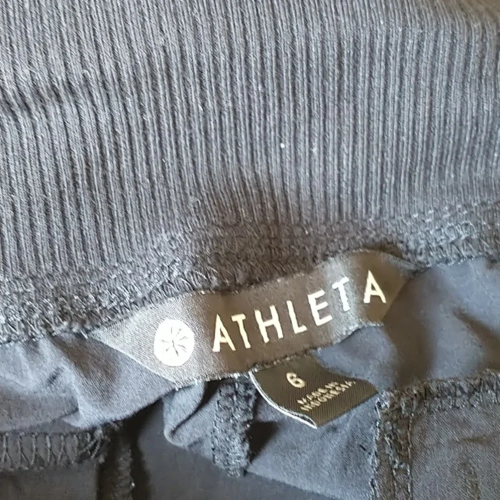 Athleta Brooklyn Luxe Ankle Pant Joggers Side Stripe Black (sz. 6) - Picture 3 of 7